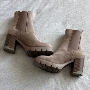 Nature Breeze Taupe Heeled Boots